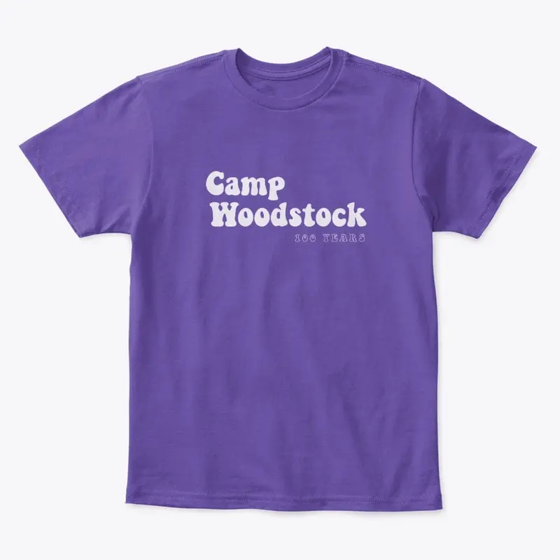 Camp Woodstock 100 Years: 70s White Logo