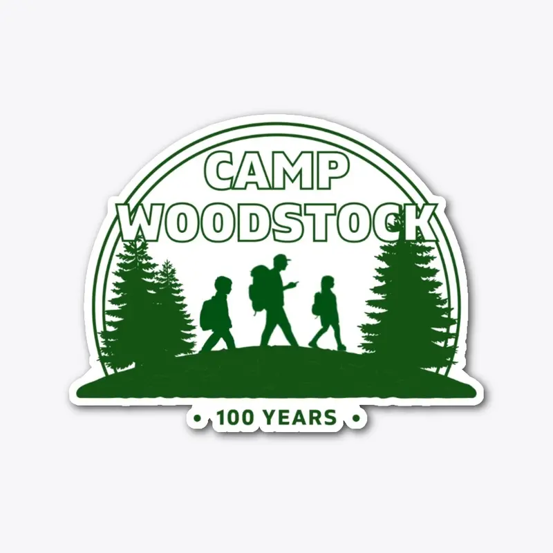 Camp Woodstock 100 Years 90s Green Logo