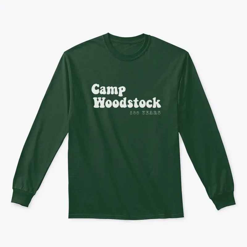 Camp Woodstock 100 Years: 70s White Logo