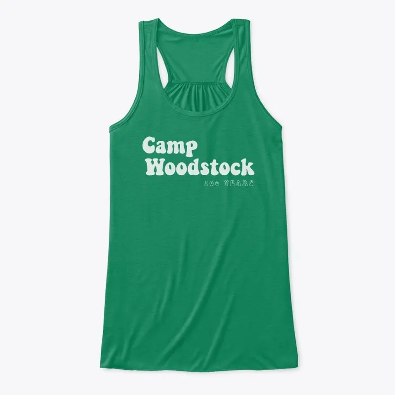 Camp Woodstock 100 Years: 70s White Logo