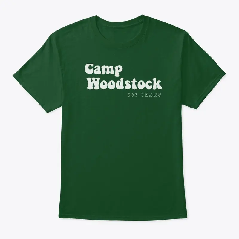 Camp Woodstock 100 Years: 70s White Logo