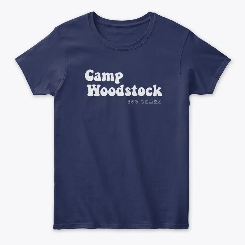 Camp Woodstock 100 Years: 70s White Logo